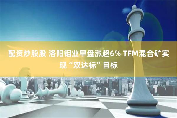 配资炒股股 洛阳钼业早盘涨超6% TFM混合矿实现“双达标”目标